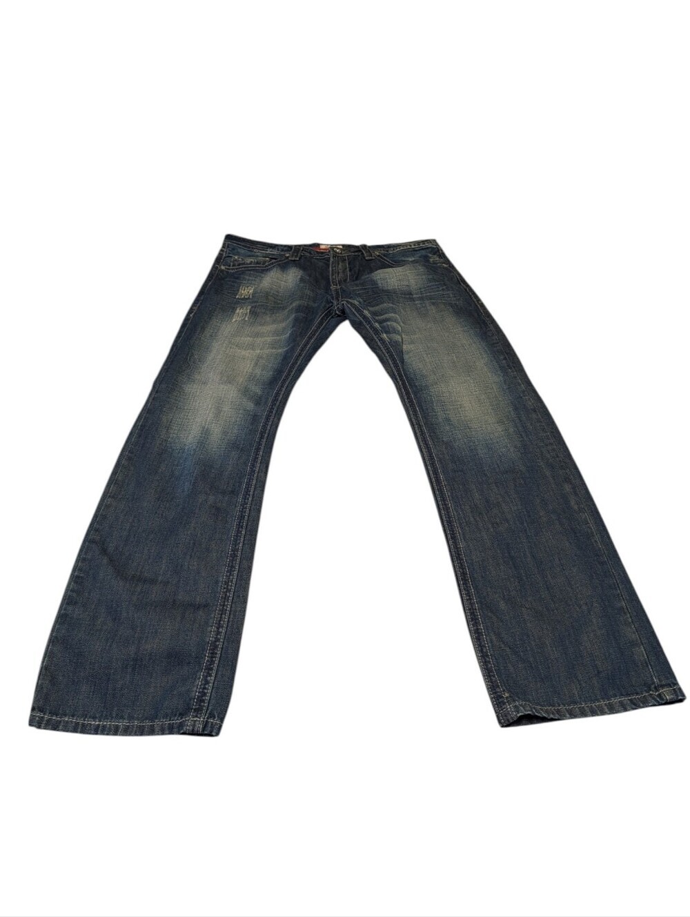 Antique Rivet Mens 38x34 Straight Leg Jeans Distressed Y2K Skater Grunge - Picture 3 of 8